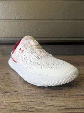 Under Armour Men’s SlipSpeed Sneakers - White with Red Accents size 11.5